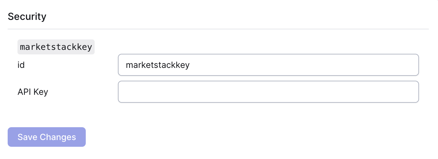 The API Access Key in Marketstack