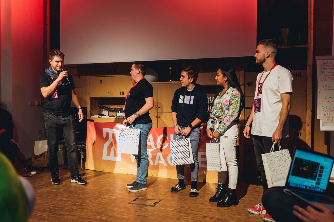 HackPrague winners on stage with Superface team